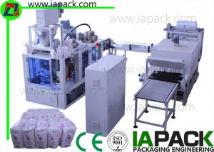 1KG-2KG Flour Paper Bag Packing Machine 6-22bags / min 7kw Power Sa Heat Shrinking