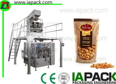 cashew kernels packing machine nga adunay 10 head weigher 50g-500g doypack packing machine bag nga gilapdon hangtud sa 300mm