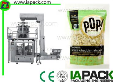 Ang popcorn premade pouch nga nagpuno sa sealing machine nga adunay multi head scale